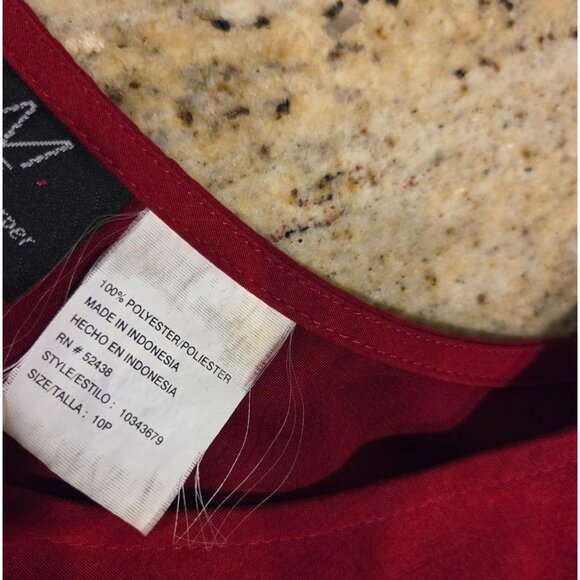 VTG MHM Mellisa Harper Red Dress & Jacket Set Size 10 Petite Side Slits - Picture 13 of 16